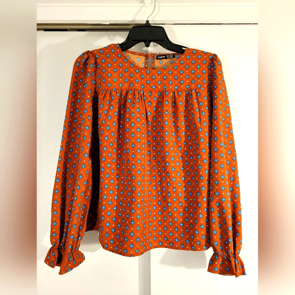 SHEIN Brown Tribal Shirt